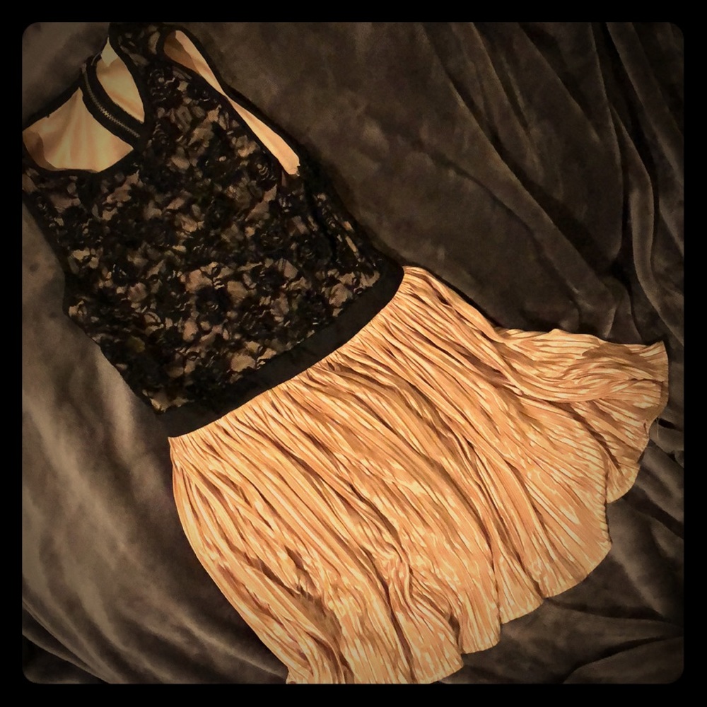 Xs black and gold dress